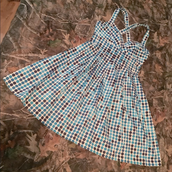 Calvin Klein white & Blue Polka Dot Dress 👗 - Picture 5 of 6